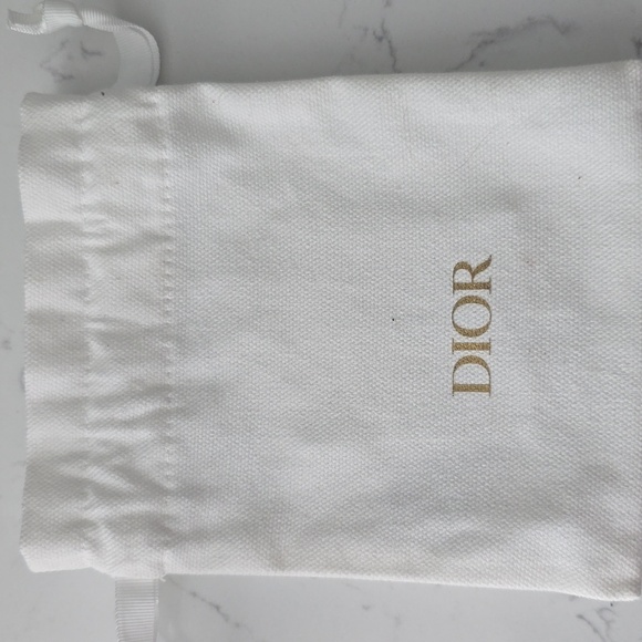 Dior Small Cotton Canvas Drawstring Bag NEW Perfect for Storage, Travel, Makeup - Picture 1 of 3